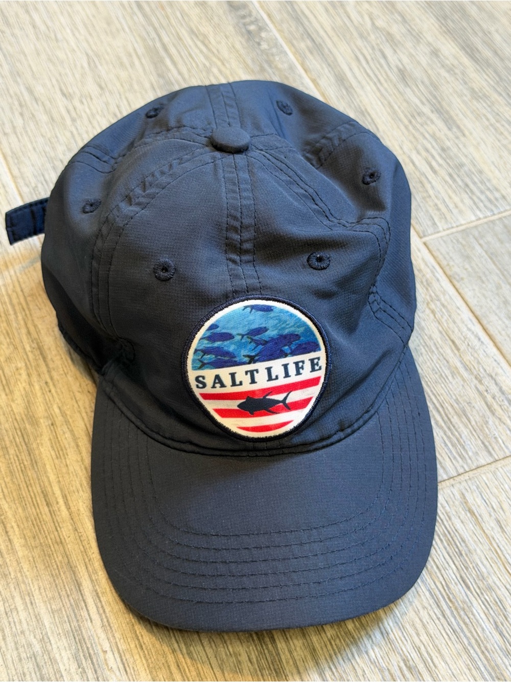 Salt Life "Live Salty" Cap Hat Dark Blue Kids Youth Adjustable Back Summer Sun